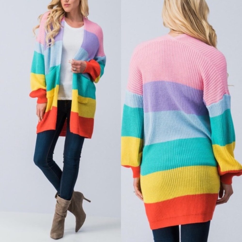 Rainbow Cardigan Candy Crush Cardigan - Picture 2 of 5